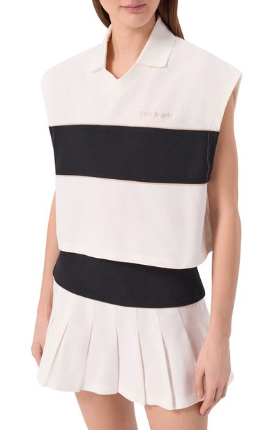 Хлопковое поло PALM ANGELS, арт. PWGB017S26FAB001, фото 3