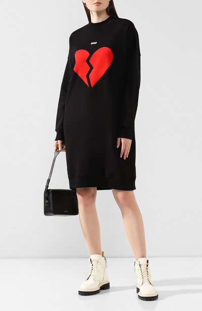 Хлопковое платье MSGM черного цвета по цене 29550 руб., арт. 2742MDA176 195799, фото 2 Хлопковое платье MSGM, арт. 2742MDA176 195799, фото 2