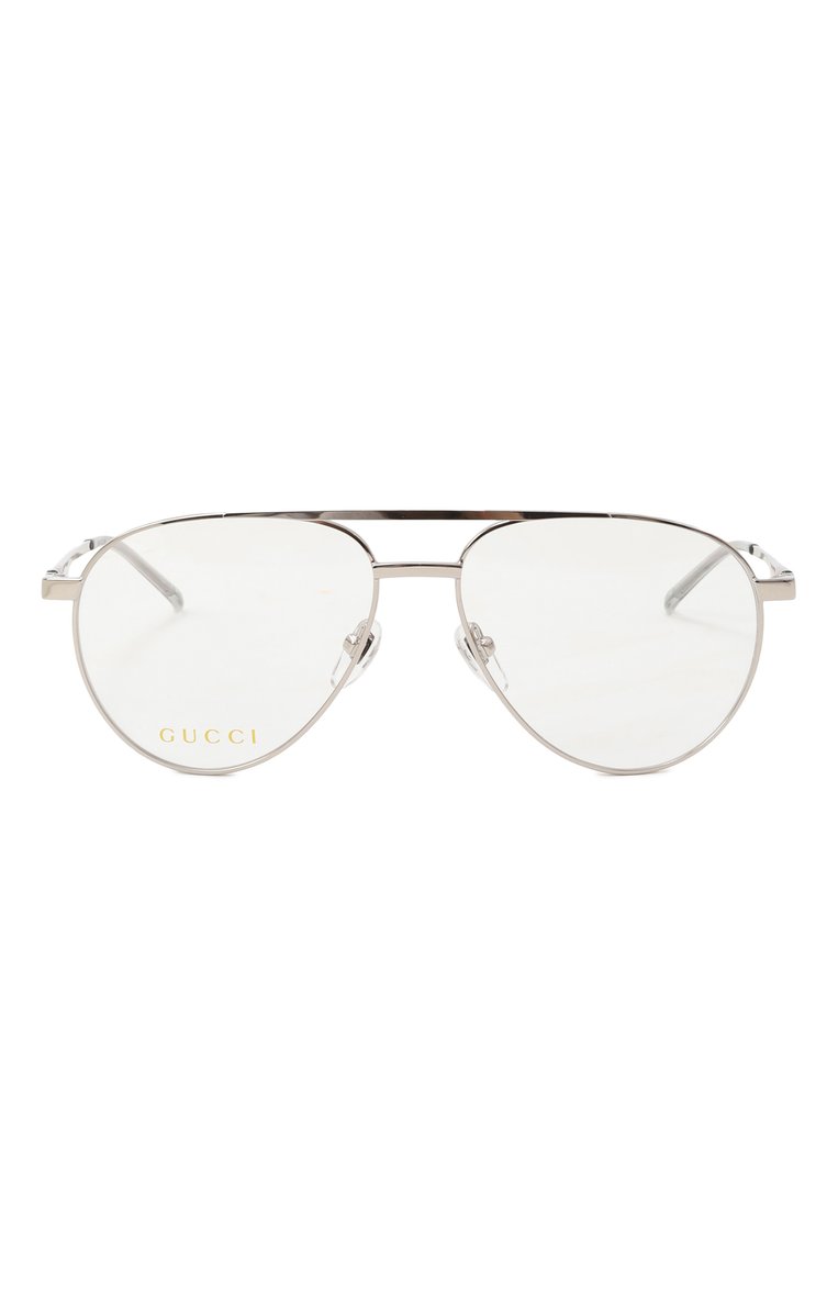 Женские оправа GUCCI серебряного цвета, арт. GG1679 001 | Фото 3 (Нос: Не проставлено; Региональные ограничения белый список (Axapta Mercury): Не проставлено; Тип очков: Оправа; Материал: Металл; Оптика Гендер: оптика-женское; Очки форма: Авиаторы)