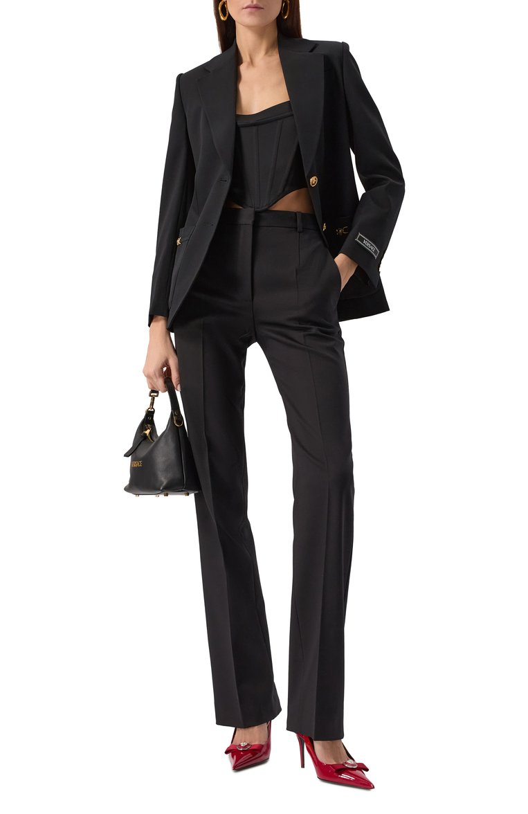 Женские лакированные туфли gianni ribbon 85 VERSACE красного цвета, арт. 1013717/1A08983 | Фото 2 (Материал внутренний: Натуральная кожа; Драгоценные камни: Проставлено; Каблук высота: Высокий; Материал сплава: Проставл�ено; Материал внешний: Натуральная кожа; Подошва: Плоская; Женское Кросс-КТ: Слингбэки; Каблук тип: Шпилька)