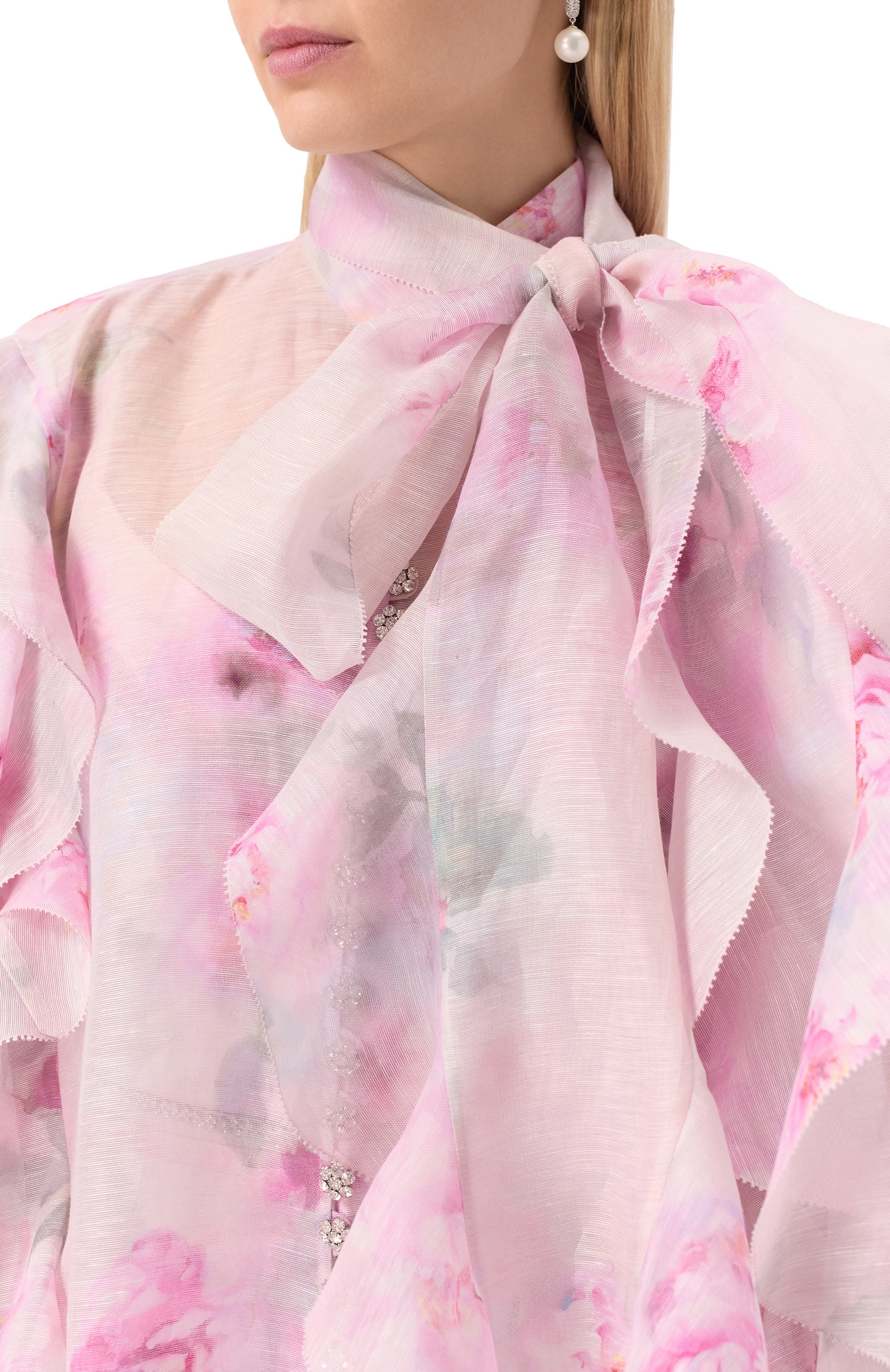 Блузка изо льна и шелка ZIMMERMANN розового цвета по цене 176000 руб., арт. 2856TR251, фото 5 Блузка изо льна и шелка ZIMMERMANN, арт. 2856TR251, фото 5