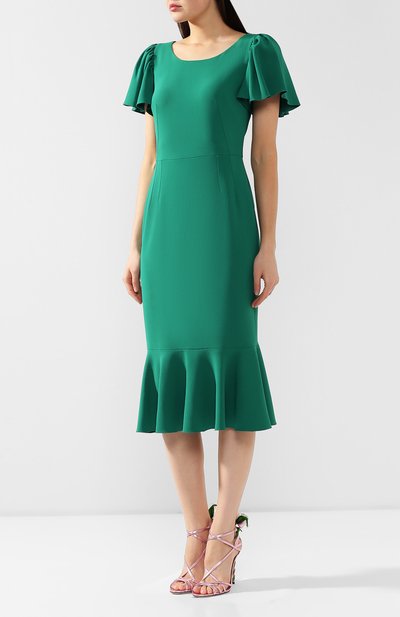 Платье DOLCE & GABBANA зеленого цвета по цене 185500 руб., арт. F6E3HT/FURDV, фото 3 Платье DOLCE & GABBANA, арт. F6E3HT/FURDV, фото 3