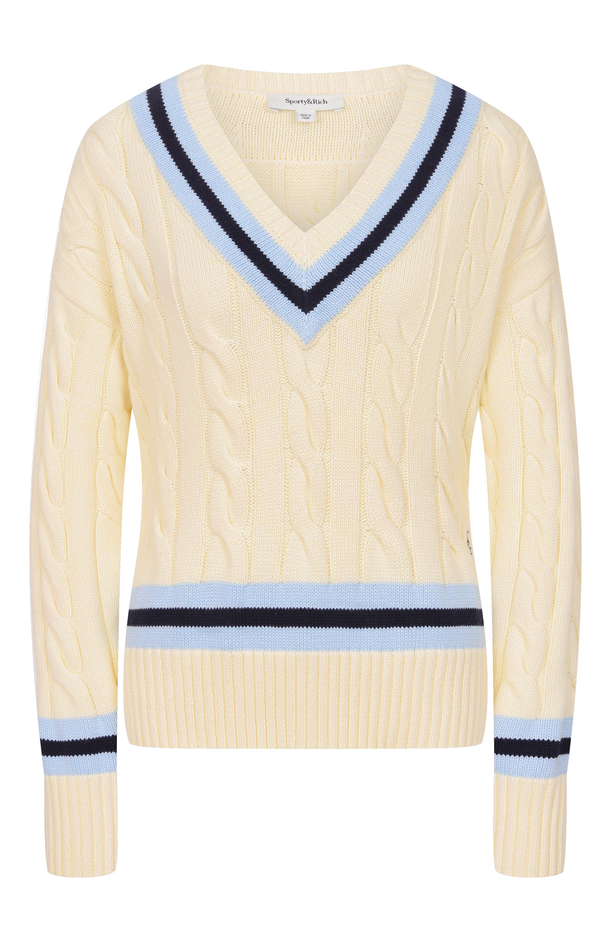 Хлопковый свитер SPORTY AND RICH, арт. WS01175302WH38, фото 1