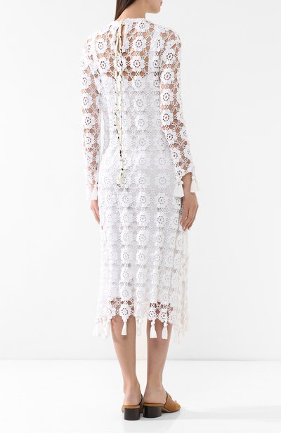 Хлопковое платье CHLOÉ кремового цвета по цене 640500 руб., арт. CHC19UR066432, фото 4 Хлопковое платье CHLOÉ, арт. CHC19UR066432, фото 4