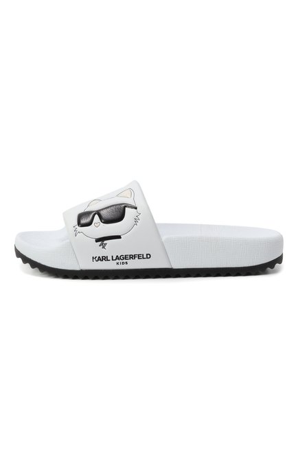 Детский шлепанцы KARL LAGERFELD KIDS белого цвета, арт. Z30544 | Фото 2 (Материал сплава: Проставлено; Нос: Не проставлено)
