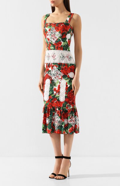 Платье из смеси хлопка и вискозы DOLCE & GABBANA, арт. F6C3MZ/FGMEF, фото 3
