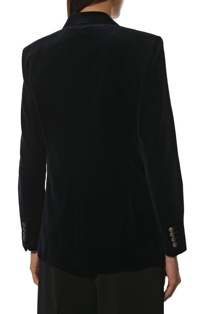 Бархатный жакет SAINT LAURENT темно-синего цвета по цене 299500 руб., арт. 564154/Y615W, фото 4 Бархатный жакет SAINT LAURENT, арт. 564154/Y615W, фото 4