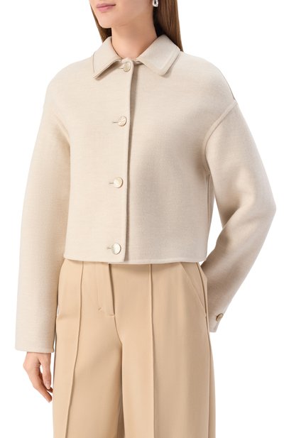 Жакет из кашемира и шерсти AGNONA кремового цвета по цене 467000 руб., арт. TF1007E/MD709E, фото 3 Жакет из кашемира и шерсти AGNONA, арт. TF1007E/MD709E, фото 3