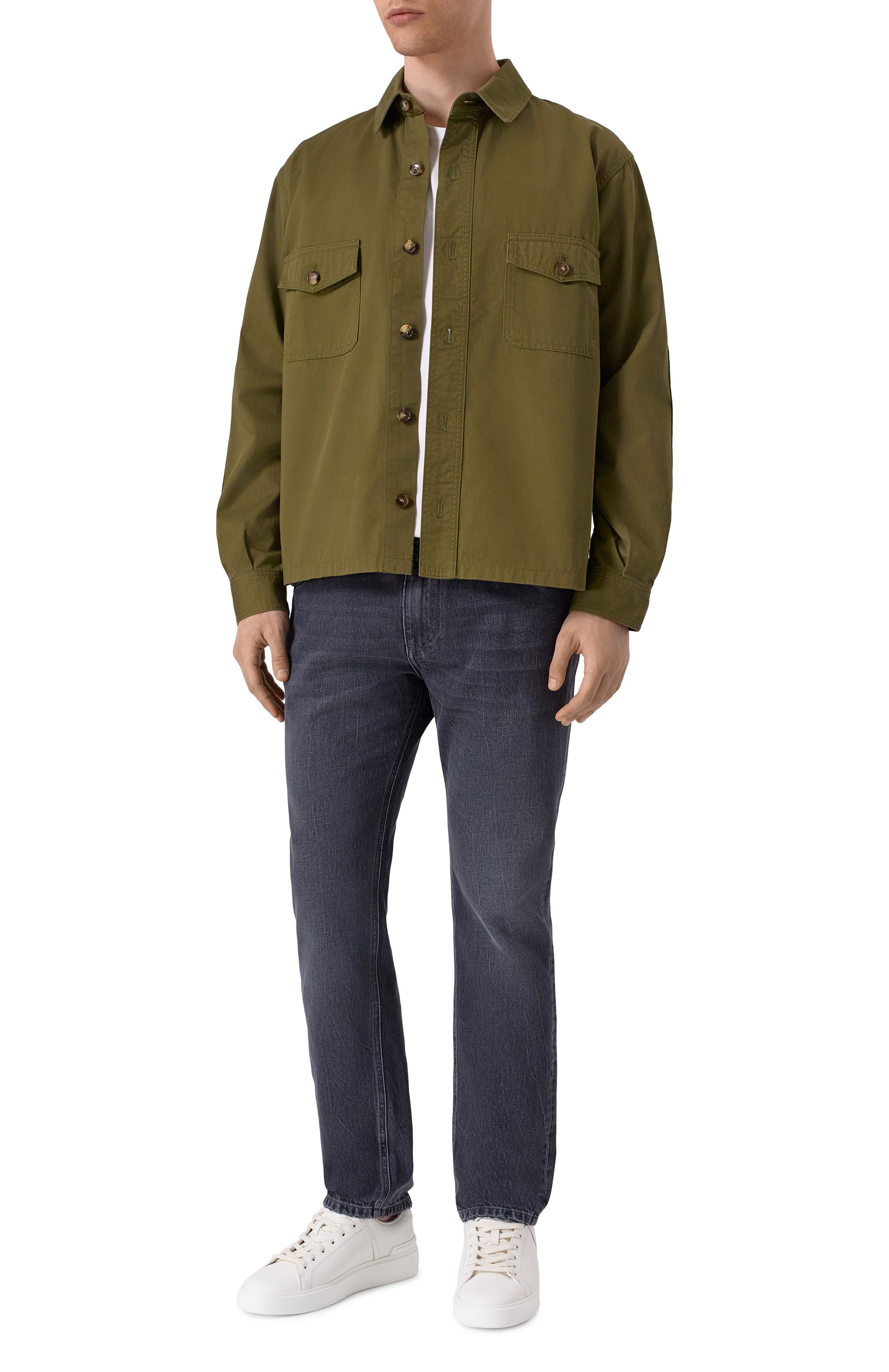 Хлопковая куртка-рубашка SAINT LAURENT, арт. 816396/Y03JC, фото 2