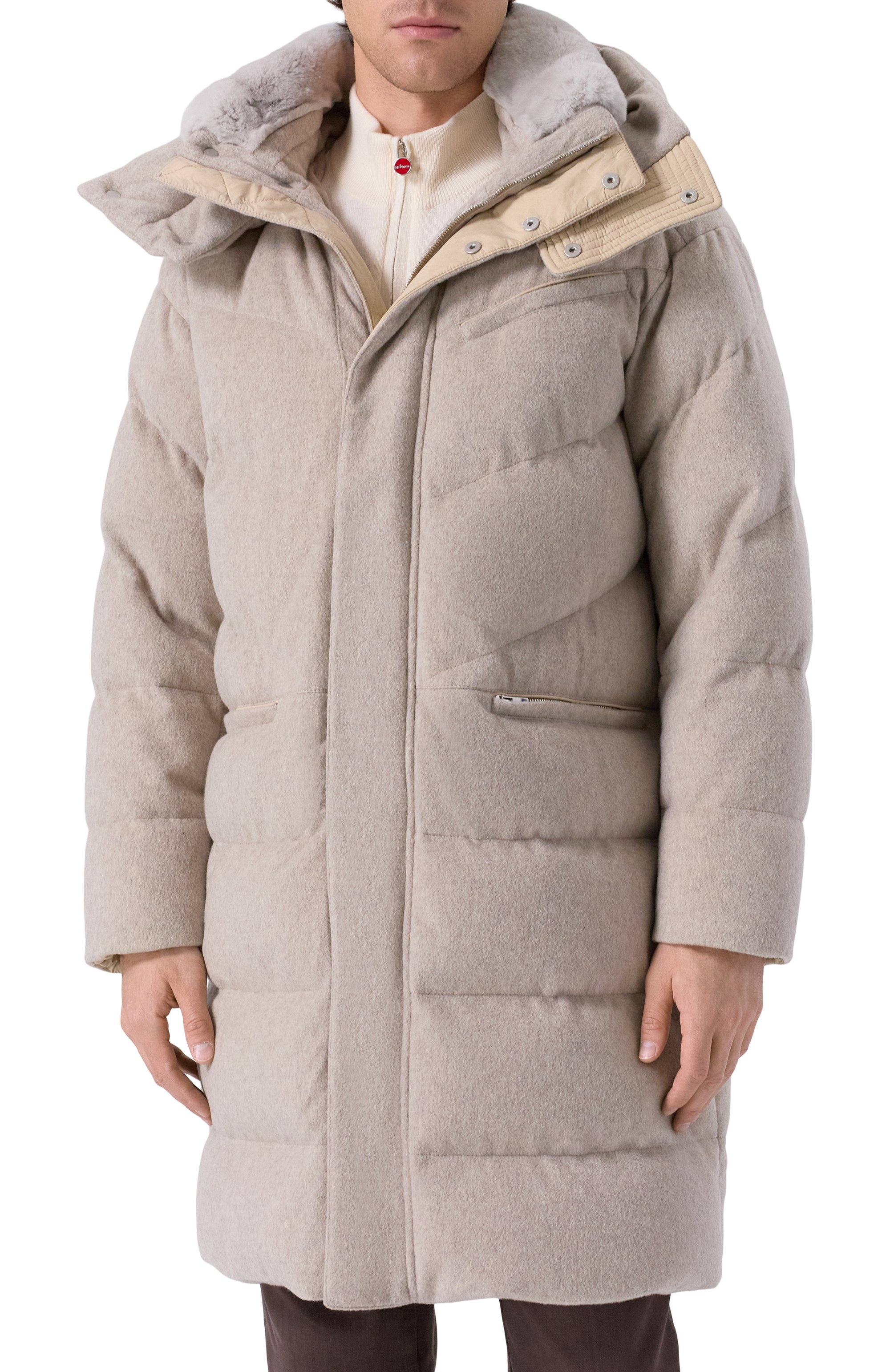 Пуховик с отделкой из кролика KITON, арт. UGK147K0260H01, фото 3