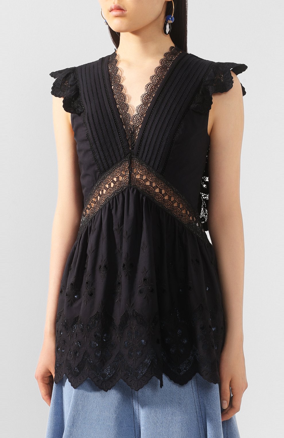 Хлопковый топ SELF-PORTRAIT, арт. SS20-053T, фото 3