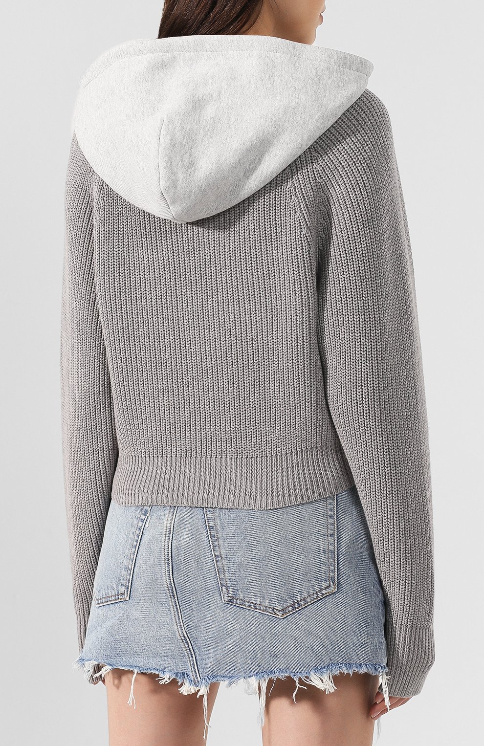 Пуловер с капюшоном ALEXANDERWANG.T светло-серого цвета по цене 45950 руб., арт. 4KC2191042, фото 4 Пуловер с капюшоном ALEXANDERWANG.T, арт. 4KC2191042, фото 4