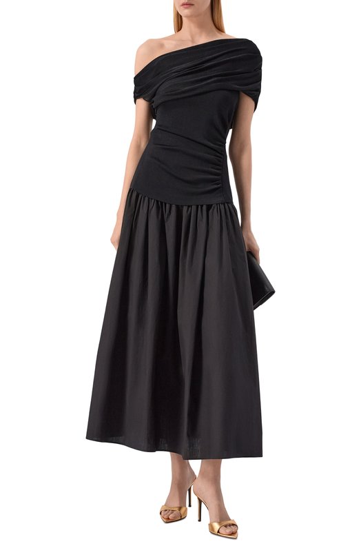 Платье из вискозы и хлопка self-portrait RS26108MB Чёрный  RS26108MB Фото 2