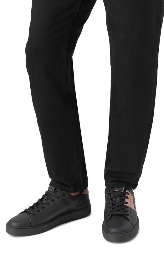 Кожаные кеды B-Court Balmain FM0VI288/L0BP Чёрный  FM0VI288/L0BP Фото 3