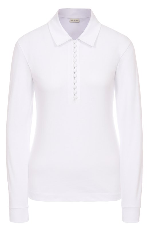 Хлопковое поло Dries Van Noten 011115-2603-001 Белый 011115-2603-001
