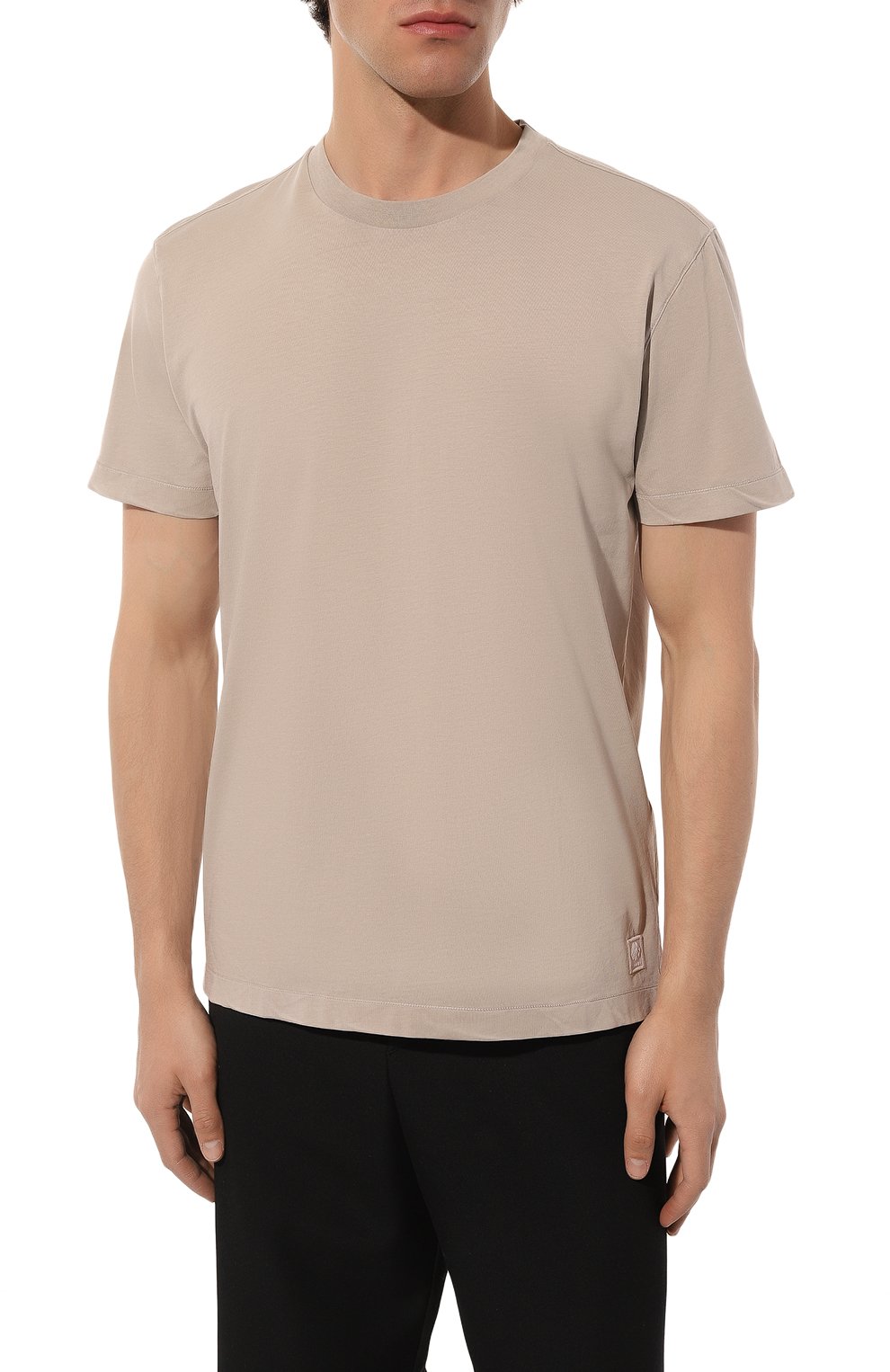 Хлопковая футболка FRADI темно-бежевого цвета по цене 13350 руб., арт. T75_F/CN6823, фото 3 Хлопковая футболка FRADI, арт. T75_F/CN6823, фото 3