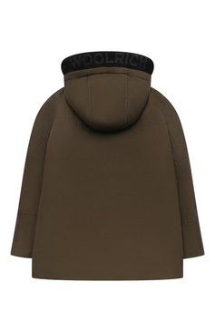 Детского пуховая парка WOOLRICH хаки цвета, арт. CFWKOU0399MRUT0641 | Фото 2 (Рукава: Длинные; Мальчики Кросс-КТ: парка-верхняя одежда; Материал внешний: Синтетический материал, Хлопок; Материал сплава: Проставлено; Материал подклада: Синтетический материал; Драгоценные камни: Проставлено)