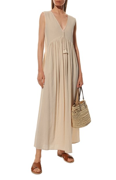 Хлопковое платье WEEKEND MAX MARA кремового цвета по цене 31000 руб., арт. VOLANTE 32210128, фото 2 Хлопковое платье WEEKEND MAX MARA, арт. VOLANTE 32210128, фото 2