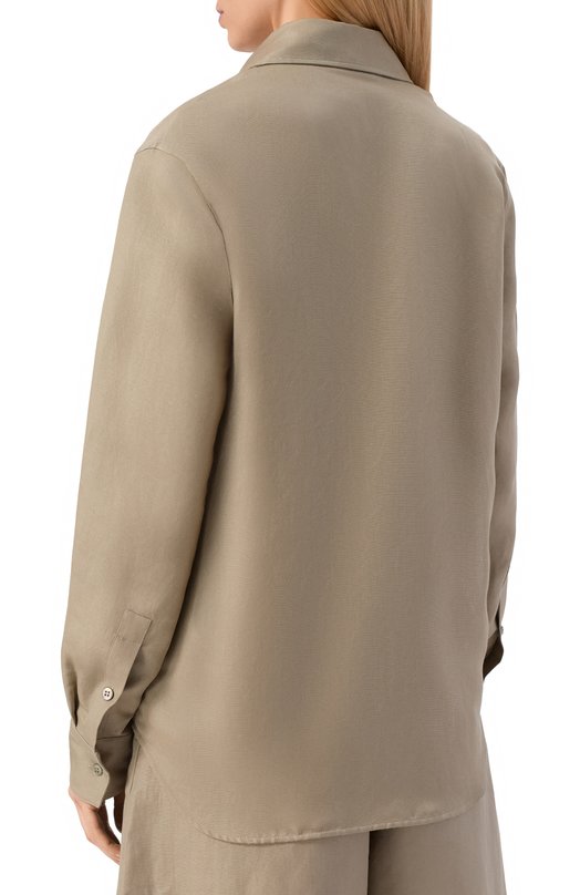 Рубашка изо льна и шелка MVST M26.2PW.B013/F123 LIN0 SETA Хаки  M26.2PW.B013/F123 LIN0 SETA Фото 4