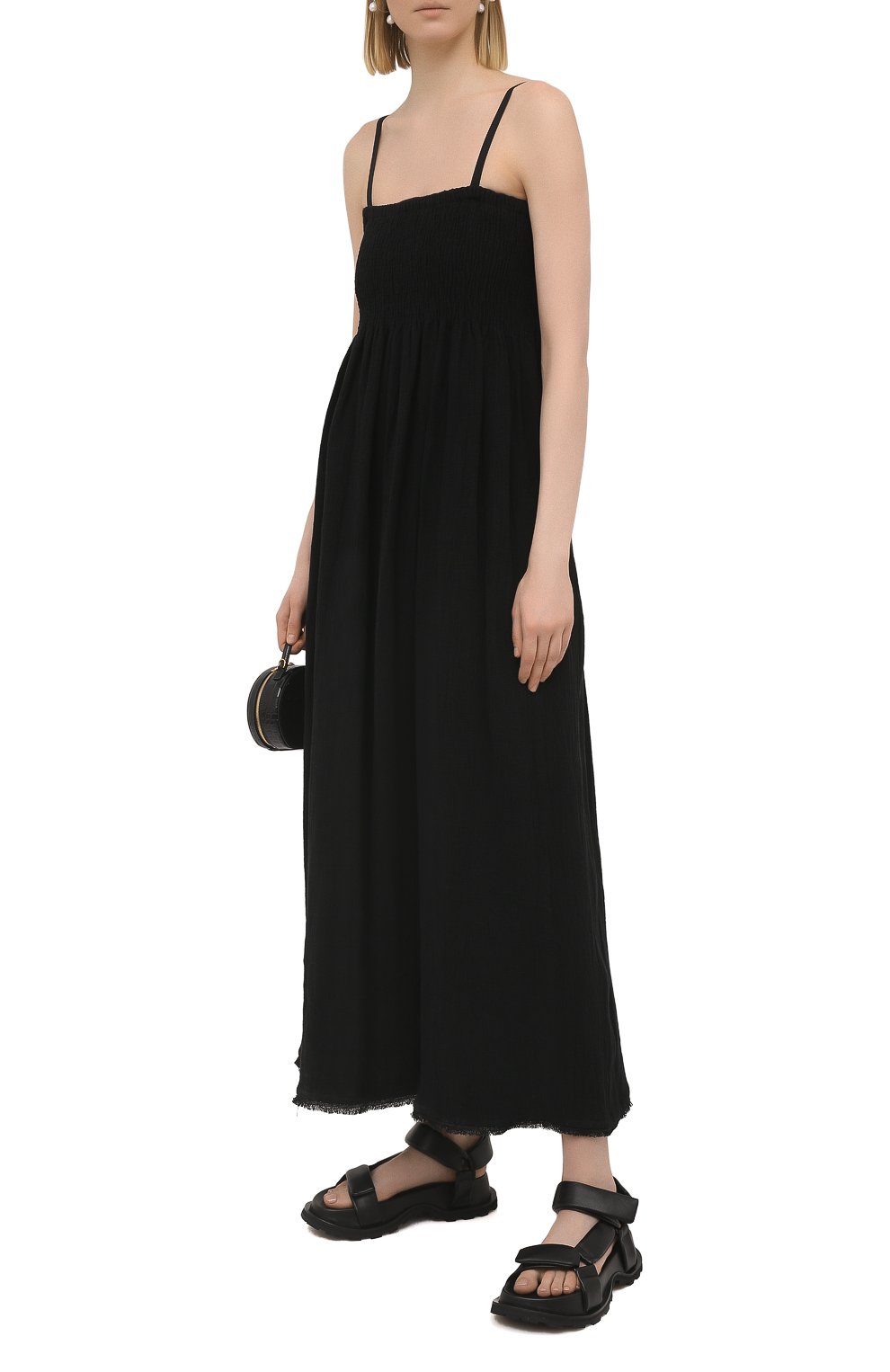 Льняное платье JIL SANDER черного цвета по цене 187500 руб., арт. JSPS501804-WS320400, фото 2 Льняное платье JIL SANDER, арт. JSPS501804-WS320400, фото 2