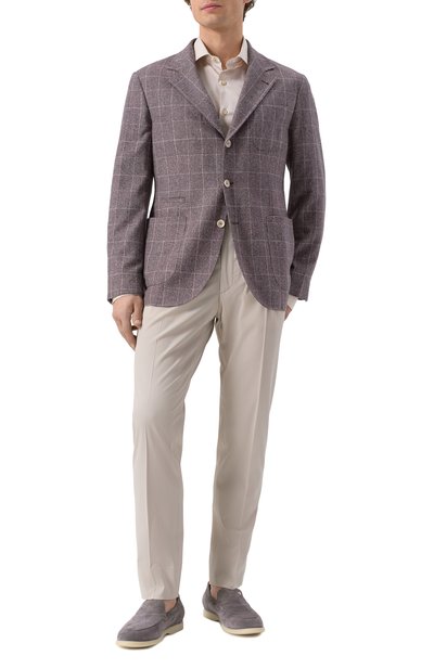 Пиджак из шелка и шерсти BRUNELLO CUCINELLI сиреневого цвета по цене 395000 руб., арт. MY4667BND, фото 2 Пиджак из шелка и шерсти BRUNELLO CUCINELLI, арт. MY4667BND, фото 2