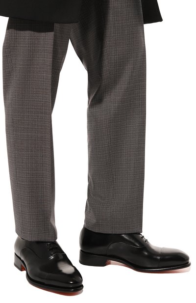 Кожаные оксфорды carter SANTONI черного цвета по цене 96350 руб., арт. MCCG12621MC1HSC1N01, фото 3 Кожаные оксфорды carter SANTONI, арт. MCCG12621MC1HSC1N01, фото 3