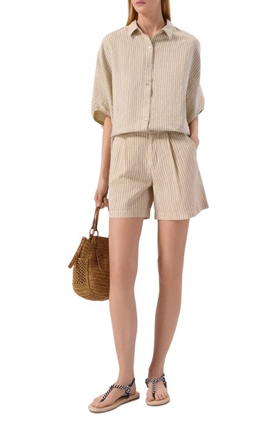 Льняные шорты 120% LINO, арт. 33ALIW29Q2/000G471, фото 2