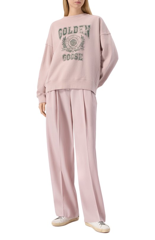 Хлопковый свитшот Golden Goose Deluxe Brand GUP02175.P001864 Розовый  GUP02175.P001864 Фото 2