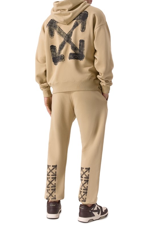 Хлопковое худи Off-White 0MBB085S25FLE00I Бежевый  0MBB085S25FLE00I Фото 2