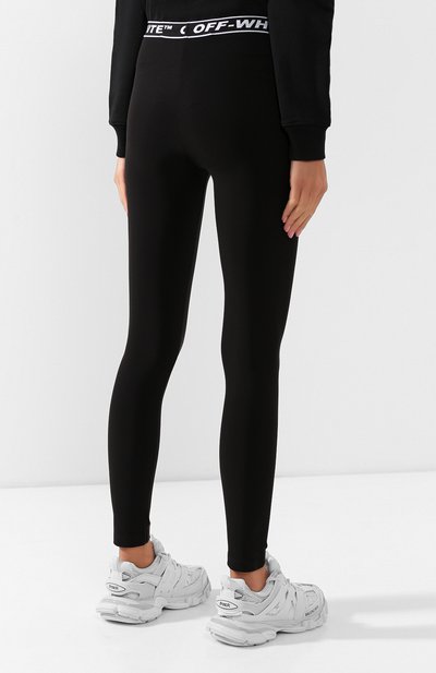 Легинсы OFF-WHITE черно-белого цвета по цене 36450 руб., арт. 0WCD009R19B780631001, фото 4 Легинсы OFF-WHITE, арт. 0WCD009R19B780631001, фото 4