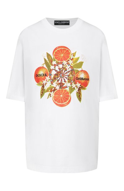 Женская хлопковая футболка DOLCE & GABBANA, арт. F8V78T/GDDVN
