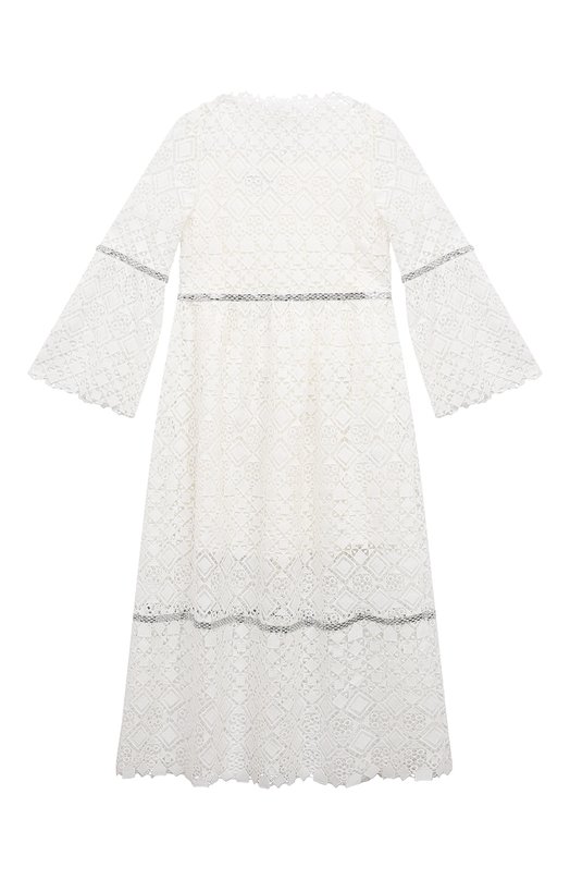 

Хлопковое платье Elie Saab junior, Кремовый