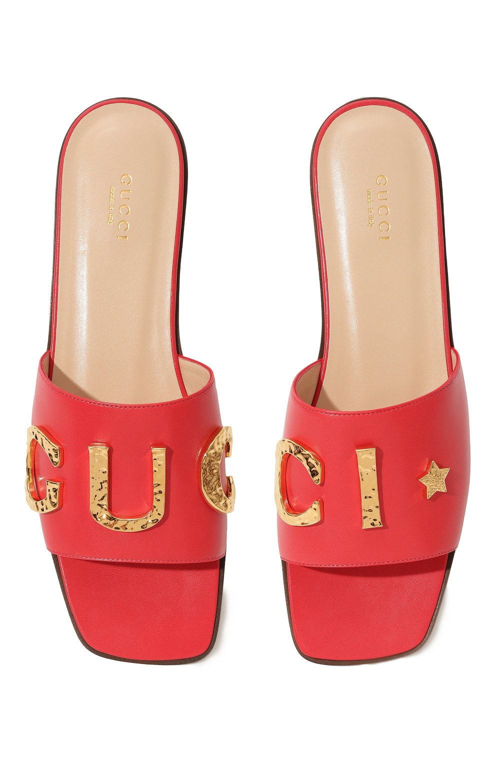 Кожаные шлепанцы GUCCI красного цвета по цене 76450 руб., арт. 694858/C9D00, фото 6 Кожаные шлепанцы GUCCI, арт. 694858/C9D00, фото 6