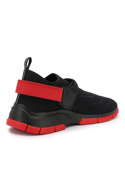 Текстильные кроссовки с застежкой фастекс PRADA, арт. 4D3359-3J1D-F0N98, фото 4