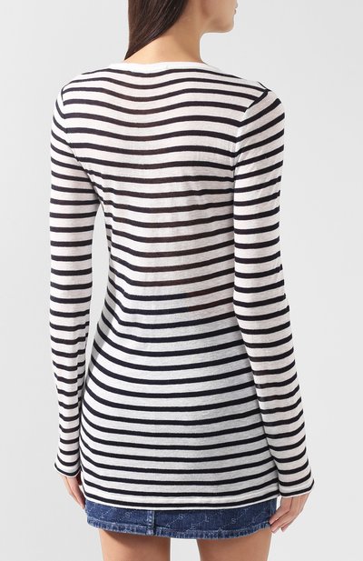 Лонгслив из смеси вискозы и льна ALEXANDERWANG.T синего цвета по цене 18100 руб., арт. 4C991021A3, фото 4 Лонгслив из смеси вискозы и льна ALEXANDERWANG.T, арт. 4C991021A3, фото 4