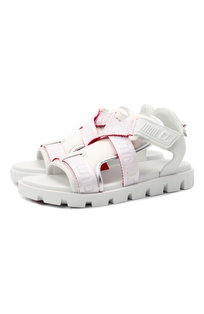 Комбинированные сандалии velcrissimo CHRISTIAN LOUBOUTIN, арт. 3210608/VELCRISSIM0 FLAT, фото 1