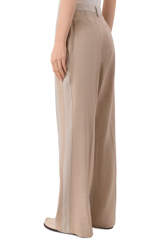 Брюки изо льна и вискозы Lorena Antoniazzi P2638PA01M/5154 Бежевый  P2638PA01M/5154 Фото 4