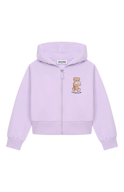 Костюм из толстовки и брюк MOSCHINO сиреневого цвета по цене 28900 руб., арт. HAK033/LDA00, фото 2 Костюм из толстовки и брюк MOSCHINO, арт. HAK033/LDA00, фото 2