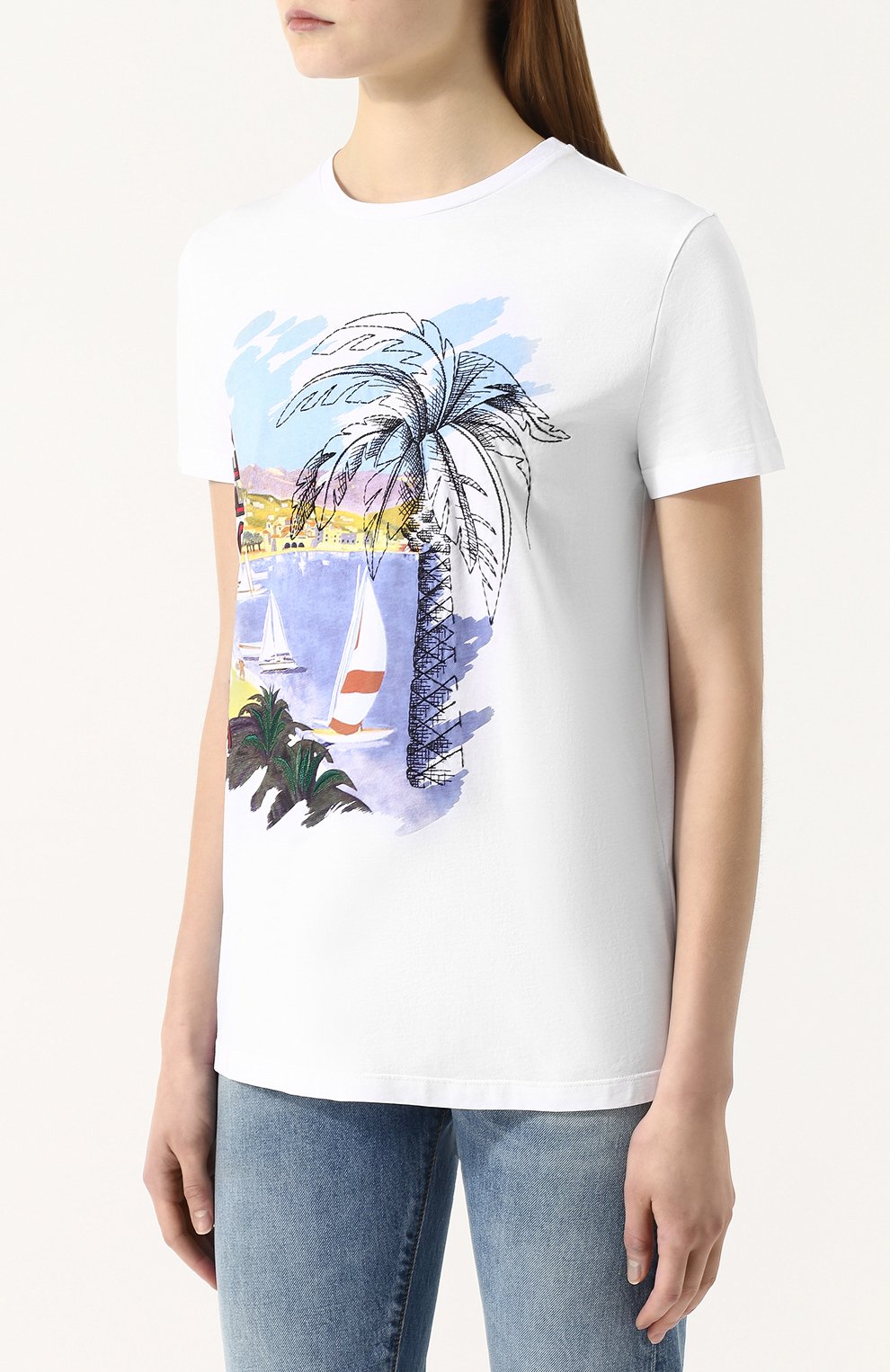 Хлопковая футболка прямого кроя с принтом RALPH LAUREN, арт. 290703069, фото 3