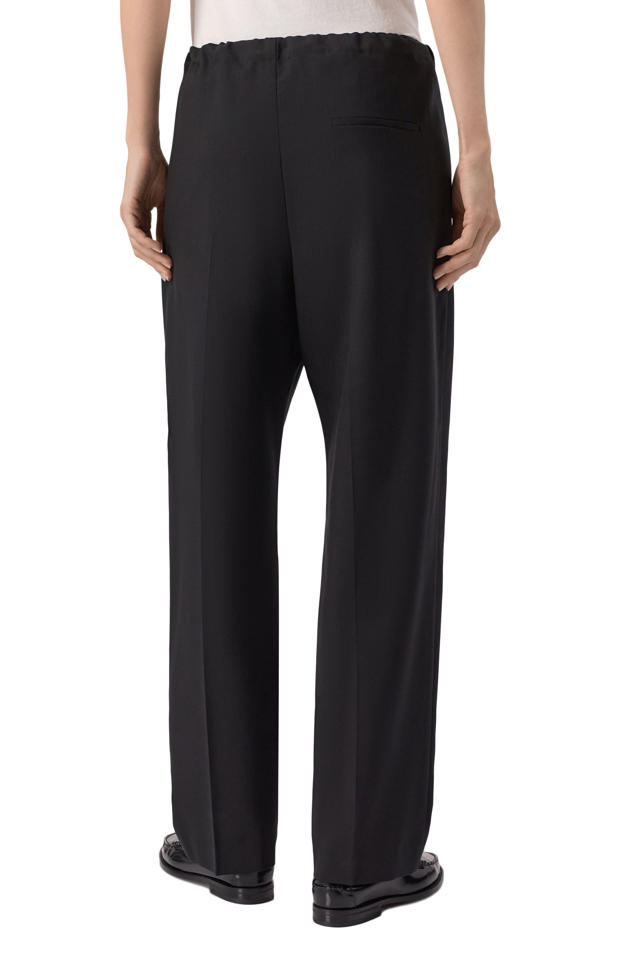 Шерстяные брюки KHAITE черного цвета по цене 159500 руб., арт. 3160575/TRENT0N, фото 4 Шерстяные брюки KHAITE, арт. 3160575/TRENT0N, фото 4