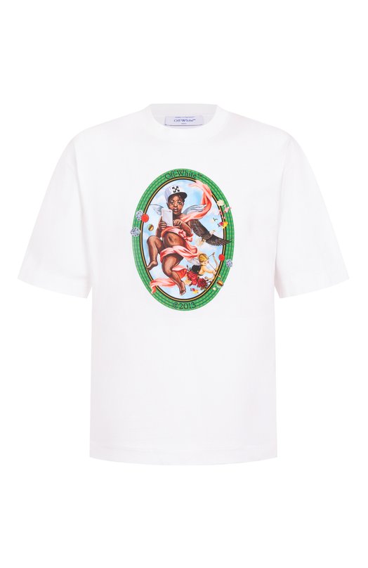 Хлопковая футболка Off-White 0MAA120S25JER002 Белый 0MAA120S25JER002