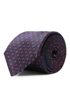 Мужской шелковый галстук GIORGIO ARMANI темно-синего цвета, арт. 360054/4R923 | Фото 1 (Нос: Не проставлено; Материал: Текстиль, Шелк; Принт: С принтом)