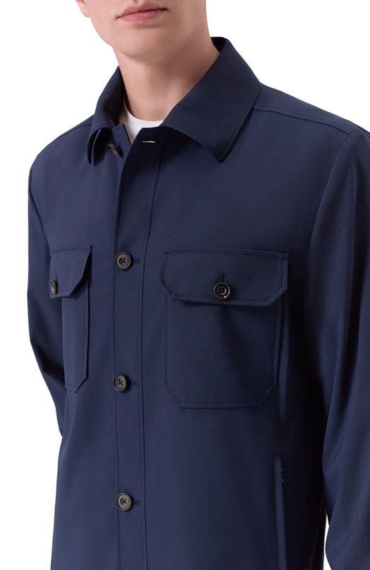 Шерстяная куртка-рубашка Corneliani 27LI23/2718523 Синий  27LI23/2718523 Фото 5