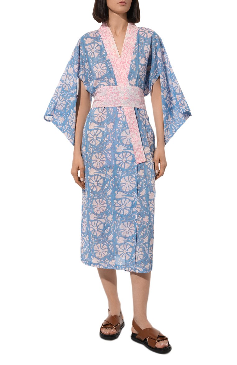 Хлопковое кимоно KLEED LOUNGEWEAR, арт. DEM0ISELLE LIGHT BLUE KIM0N0, фото 1