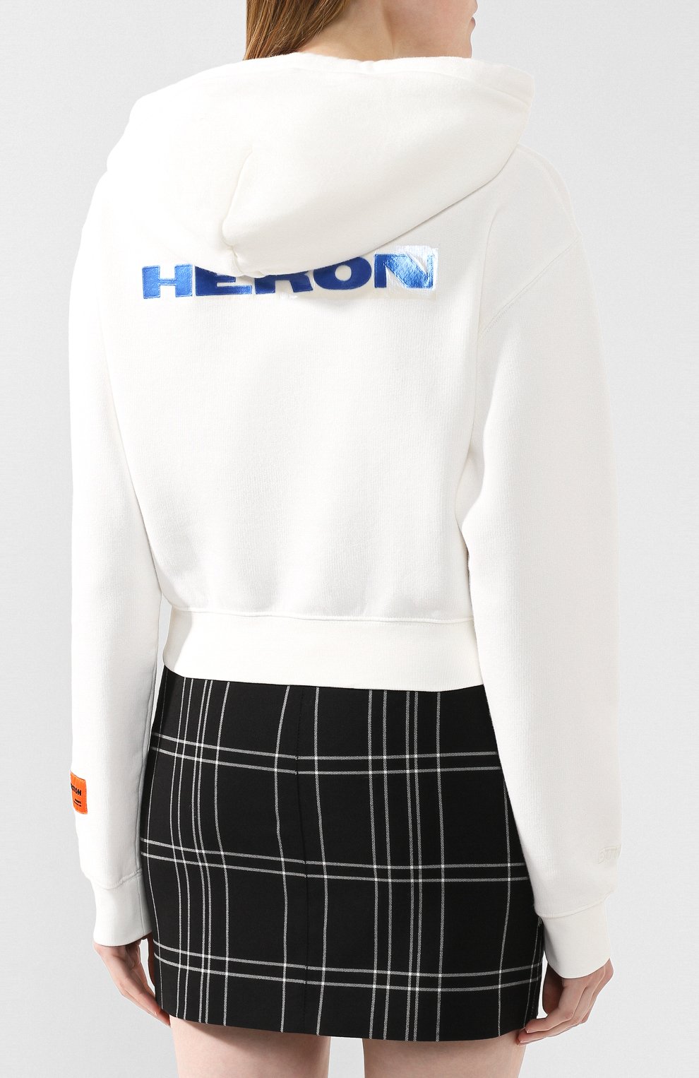 Хлопковое худи HERON PRESTON белого цвета по цене 29950 руб., арт. HWBB008E198080050288, фото 4 Хлопковое худи HERON PRESTON, арт. HWBB008E198080050288, фото 4