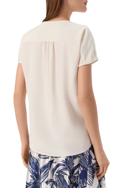 Шелковый топ KITON кремового цвета по цене 149500 руб., арт. D47454K0977A, фото 4 Шелковый топ KITON, арт. D47454K0977A, фото 4