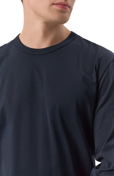 Хлопковый лонгслив DOLCE & GABBANA темно-синего цвета по цене 52150 руб., арт. G8PV0T/FU7EQ, фото 5 Хлопковый лонгслив DOLCE & GABBANA, арт. G8PV0T/FU7EQ, фото 5