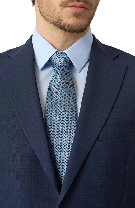 Мужской шелковый галстук ZEGNA голубого цвета, арт. 1P8/Z8D83TA8 | Фото 2 (Материал: Текстиль, Шелк; Материал сплава: Проставлено; Нос: Не проставлено)