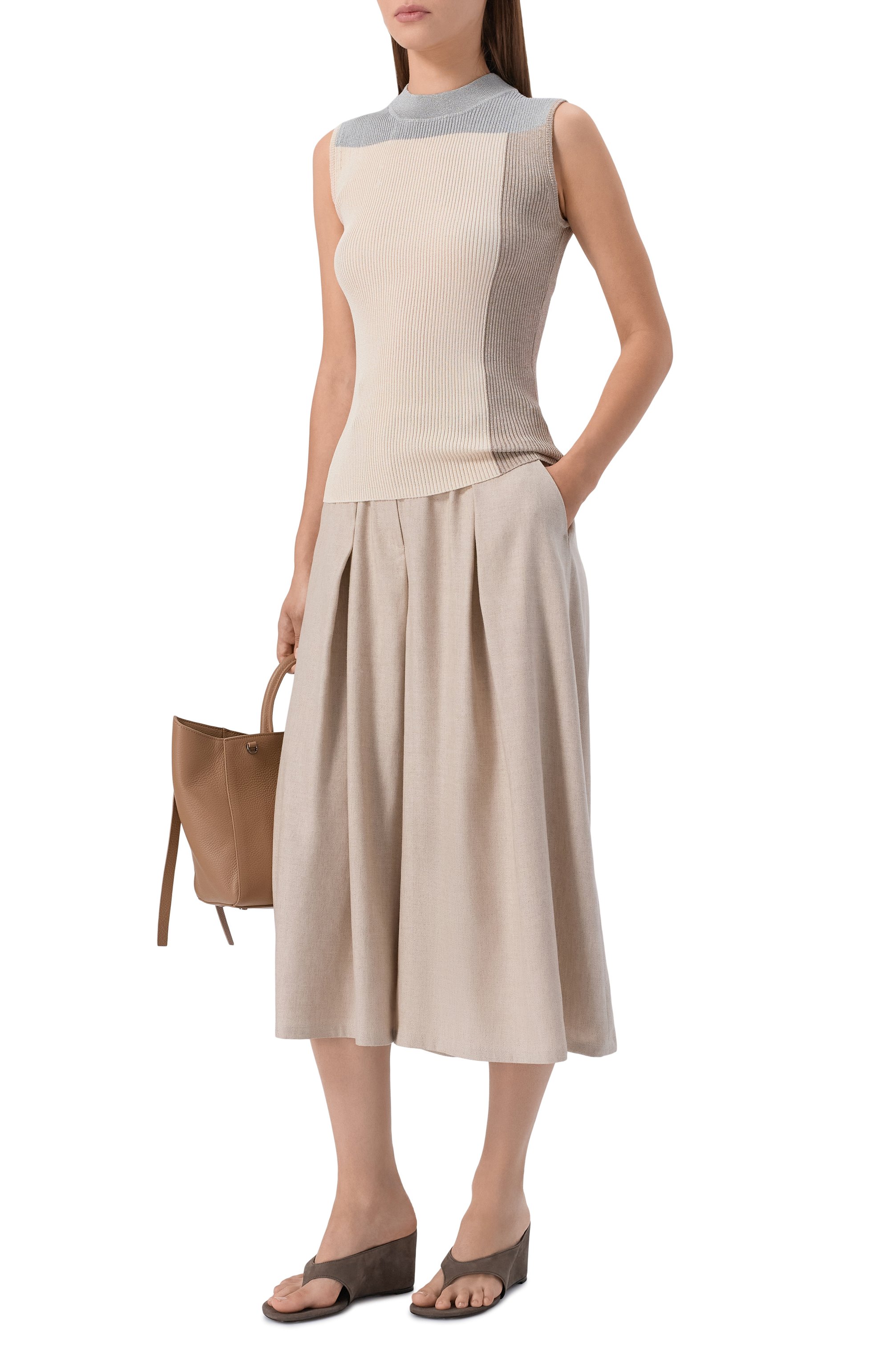 Кюлоты изо льна и вискозы LORENA ANTONIAZZI, арт. P2639PA46A/5154, фото 2