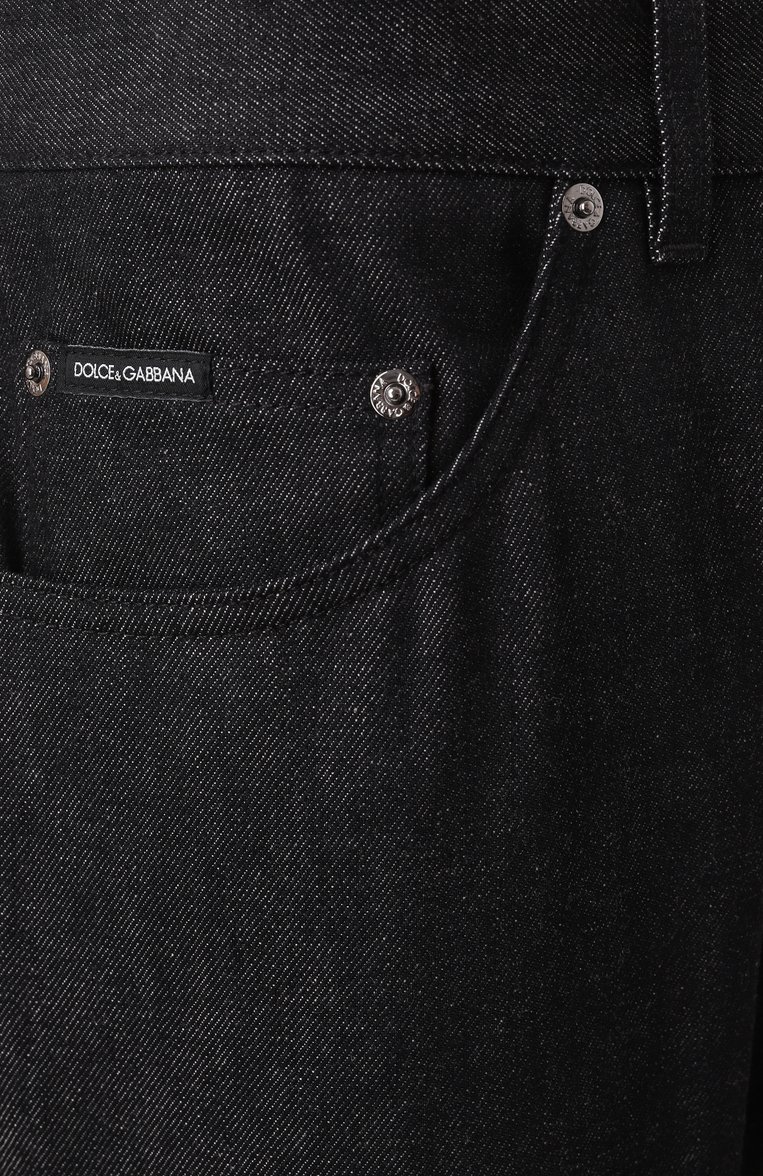 Мужские джинсы classic DOLCE & GABBANA черного цвета, арт. GP02XD/G8LI6 | Фото 5 (Материал внешний: Хлопок, Деним; Длина (брюки, джинсы): Стандартные; Силуэт М (брюки): Широкие; Кросс-КТ: Деним; Стили: Повседневный; Автоматизация ТО: Проставлено; Автоматизация состава: Проставлено)